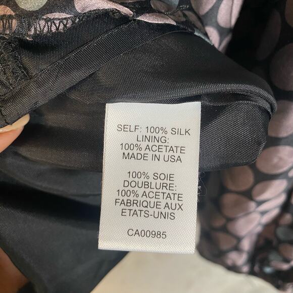 Y2k Babydoll Top Size 4 Silk Puff Sleeve Polka Dot Office Boho Chic Fairy Grunge - Picture 15 of 16